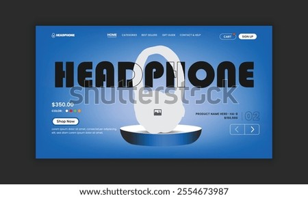 Modern Technology headphone Website Landing Page Design and New arrival Headphone Branding Redefining Website home page banner user interface   Design Template