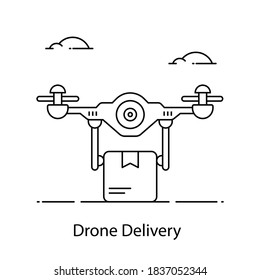 Modern technology icon of drone delivery vector 