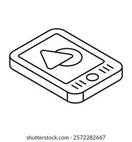 Modern technology icon of mobile geometric shapes