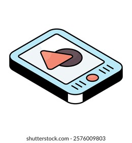 Modern technology icon of mobile geometric shapes