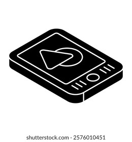 Modern technology icon of mobile geometric shapes