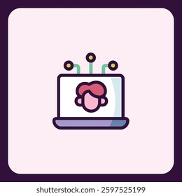 Modern technology icon representing digital connection and communication