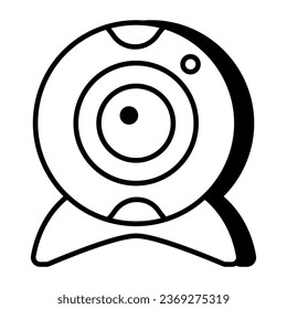 Un icono de tecnología moderna en la cámara web
