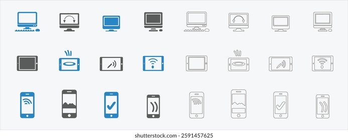 Modern Technology Icons Set. Editable vector icon. Perfect for web and app interfaces, presentations, info graphics, etc. 
