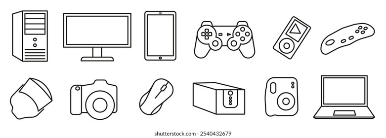 Modern technology icons. Modern technologies. Technology line icons. EPS 10.