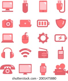 Tecnología moderna, ilustración, vector sobre fondo blanco.
