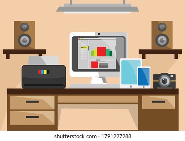 Modern technology infographic design illustration