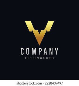 Modern and technology for Initial Letter V logo design inspiration