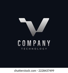 Modern and technology for Initial Letter V logo design inspiration