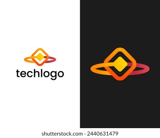 Modern Technology, Innovate, Dot Icon symbol logo design for branding
