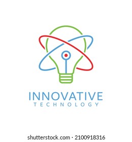 modern technology innovation light bulb concept design logo