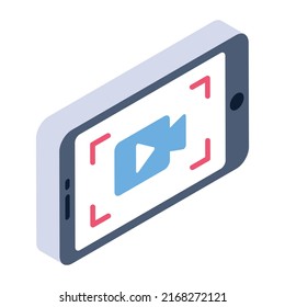 Modern technology, isometric icon of video recording 


