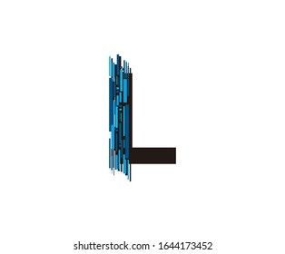 Letra L moderna de tecnología, icono del logotipo L digital de datos.