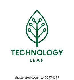 Ilustración moderna de la hoja de Tecnología se puede utilizar para el logotipo de la Tecnología agrícola