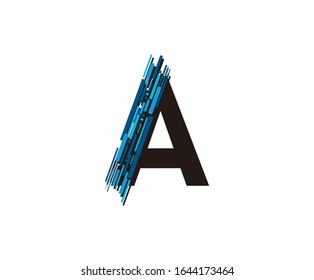 Modern Technology A Letter, Data Digital A Logo Icon.