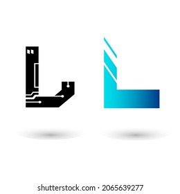 Modern Technology Letter L Vector Design
