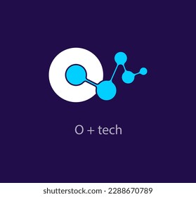 Modern technology letter o logo icon. Unique digital design color gradients. Capital letter O template. vector.