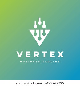modern technology letter v logo design