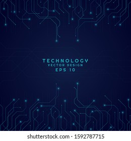 Modern technology line pattern art banner design color dark tone shine light with space for text. vector illustration