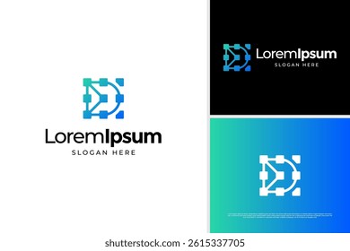 Modern technology logo design concept. Digital tech logo vector template