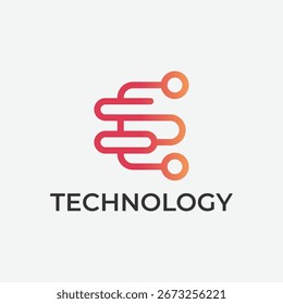 Modern technology logo design with futuristic digital elements for branding and creative business identity. Symbol, icon, creative.