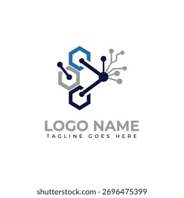 Diseño de logotipos de tecnología moderna para empresas innovadoras y startups de alta tecnología, transmite conexión, soluciones digitales e ideas de vanguardia
