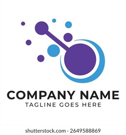 Modern Technology Logo Design with Purple and Blue Connected Dots Network Concept Creative Brand Identity for Innovative Business Solutions