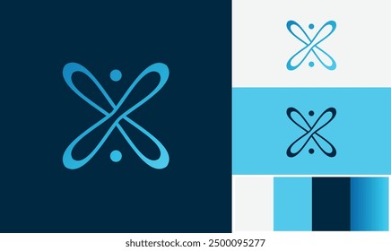 Logotipo moderno de la Tecnología en estilo funky, Vector redimensionable con paleta de colores. Diseño de forma de tecnología funky