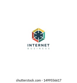 Modern technology logo - internet web and apps design