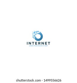Modern technology logo - internet web and apps design