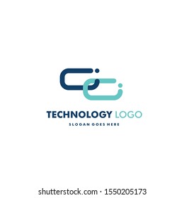 Modern technology logo with link illustration for start up and company business 