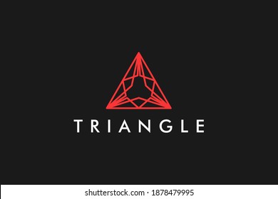 Forma de triángulo del logotipo de la tecnología moderna - diseño de aplicaciones y web de Internet