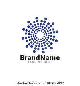 modern technology molecule circle abstract logo icon vector template with gradient colorful.