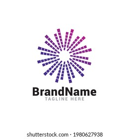 modern technology molecule circle abstract logo icon vector template with gradient colorful.