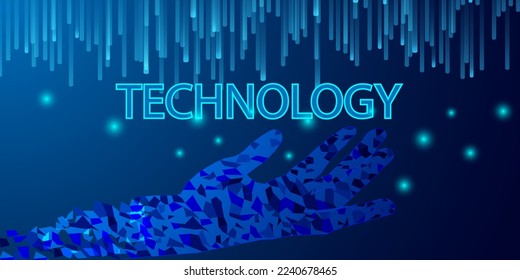 Modern technology on gardient blue background so luxury.innovation illustration