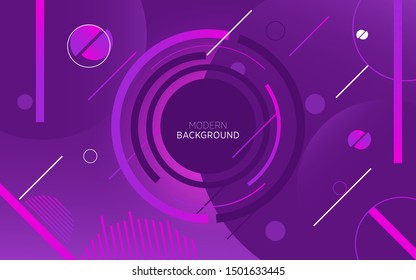 modern technology  purple abstract background with circle and line,can be used in cover design, poster, flyer, book design, website backgrounds or advertising. vector illustration.