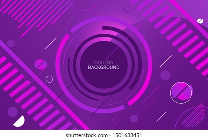 modern technology  purple abstract background with circle and line,can be used in cover design, poster, flyer, book design, website backgrounds or advertising. vector illustration.