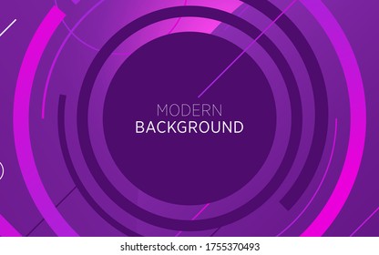 modern technology purple abstract background banner with circle and line,can be used in cover design, poster, flyer, book design, website backgrounds or advertising. vector illustration.