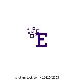 modern technology purple E logotype simple design concept