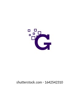 modern technology purple G logotype simple design concept