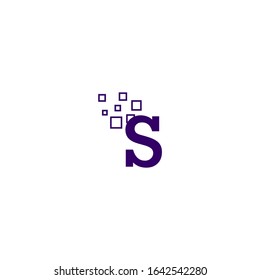 modern technology purple S logotype simple design concept