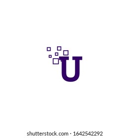 modern technology purple U logotype simple design concept