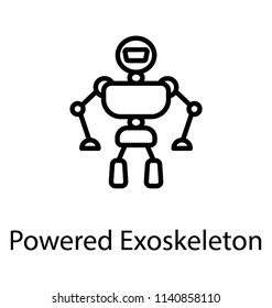 Modern technology robotic equipment controlled by human, Exoskeleton vector icon design 
