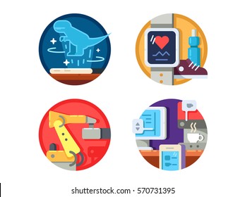 Modern technology set icons
