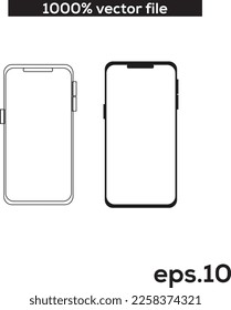 Modern Technology smart two phone vector design icon image line art 