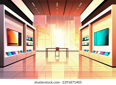 modern technology store interior digital electronic gadgets market