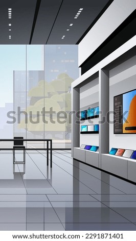 modern technology store interior digital electronic gadgets market