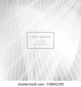 Modern technology striped abstract background vector. Gray white monochrome stripes waves lines for banner, brochure, website, and flyer design. Contrast of light and shadow grid