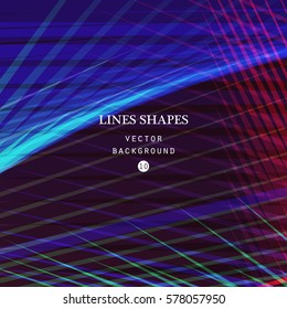 Modern technology striped abstract background vector. Colorful stripes waves lines for banner, brochure, website, and flyer design. Contrast colors grid