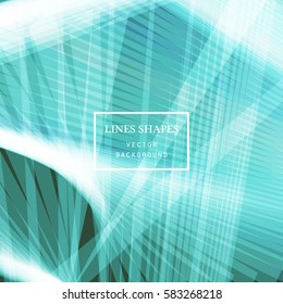 Modern technology striped abstract background vector. Blue light stripes waves lines for presentation, banner, brochure, poster, website, and flyer design. Contrast colors grid